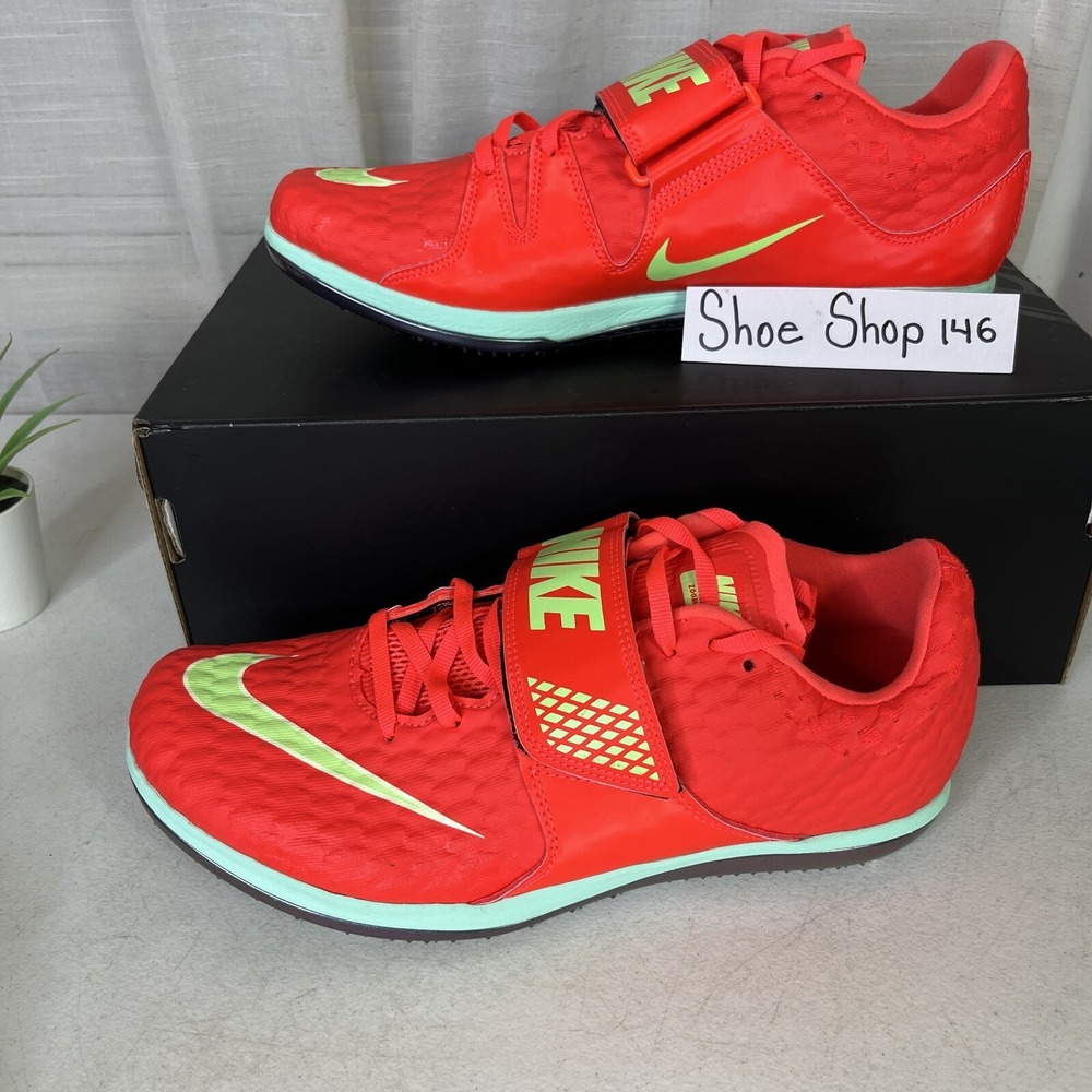 ✅ Nike High Jump Elite Track Spikes Men Size 9.5 Bright Crimson / Hyper Orange